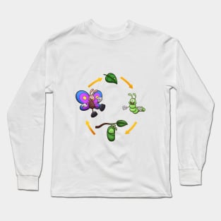 Cartoon Butterfly Life Cycle Long Sleeve T-Shirt